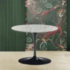 Tavolino Eero Saarinen H 41 in Marmo di Carrara Statuarietto Realizzato in Italia Viadurini