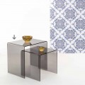 Tavolino fumé design moderno 50x50cm Terry Big, made in Italy