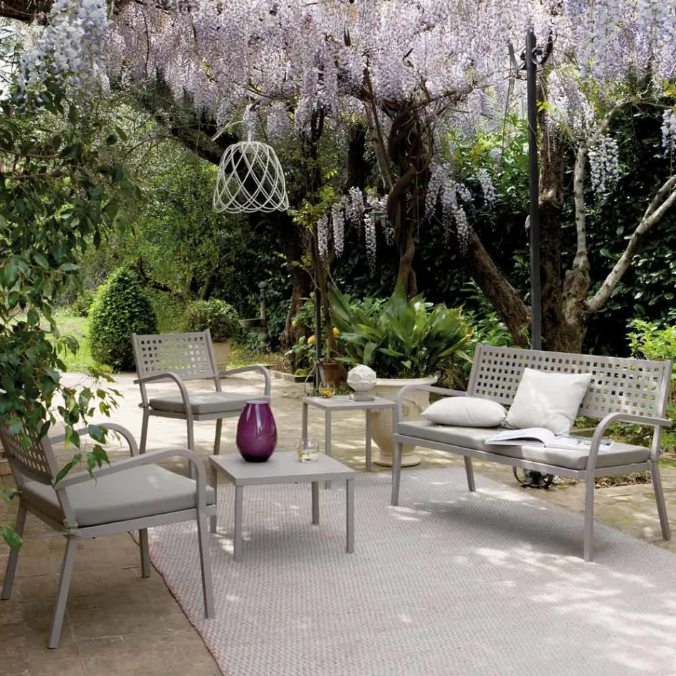 Tavolino Impilabile da Giardino in Acciaio Zincato Realizzato in Italia – Aberdeen Viadurini