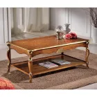Tavolino in Legno Noce e Oro Intarsiato di Lusso Made in Italy - Cambrige Viadurini