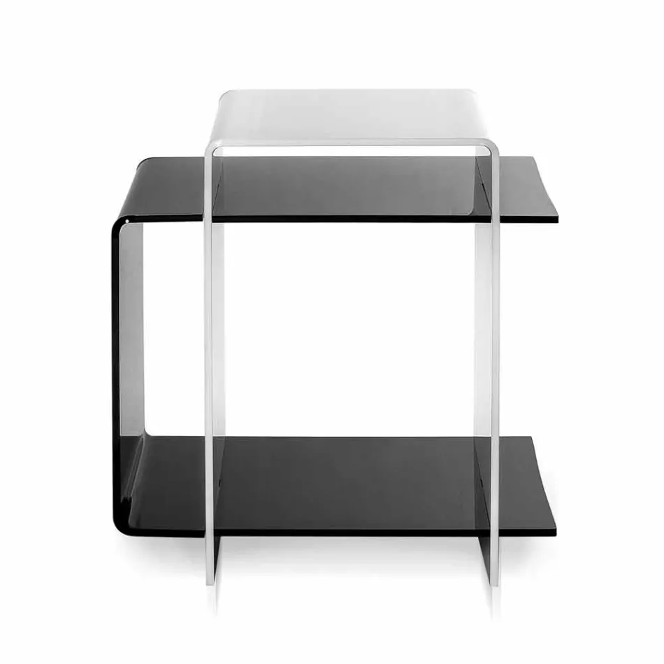 Tavolino moderno a 3 ripiani bianco e nero Gosto made in Italy Viadurini