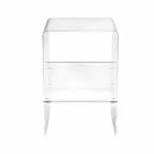 Tavolino moderno in plexyglass L50 x H76 x P40 cm  Aza, made in Italy Viadurini