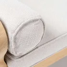 Tavolino o Pouf da Esterno in Teak Naturale e Cuscini - Circe Viadurini