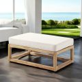 Tavolino o Pouf da Esterno in Teak Naturale e Cuscini - Circe