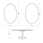 Tavolino Ovale Tulip Saarinen H 41 cm in Ceramica Florim Bianco Lucido - Scarlet Viadurini