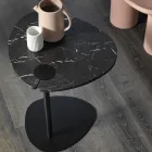 Tavolino per Salotto in Metallo e Marmo di Marquinia, Design di Lusso - Yassine Viadurini