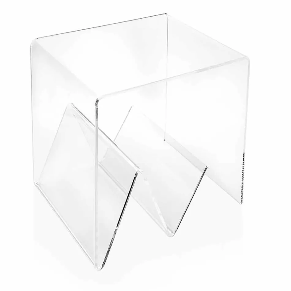Tavolino / porta riviste design moderno, in plexiglass Cavour Viadurini