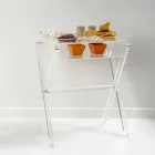 Tavolino portavivande trasparente di design Olivia made in Italy Viadurini