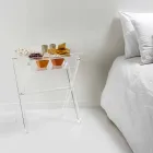 Tavolino portavivande trasparente di design Olivia made in Italy Viadurini