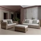 Tavolino-Pouf da Giardino in Kubù Grigio con Cuscino – Cerys Viadurini