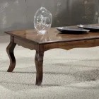 Tavolino Rettangolare da Soggiorno in Legno Noce Patinato Made in Italy - Afrodite Viadurini