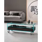 Tavolino Rettangolare in Vetro Extrachiaro con Cassetti Made in Italy – Ganzo Viadurini