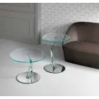 Tavolino Rotondo da Salotto di Design in Vetro Extrachiaro Made in Italy – Akka Viadurini
