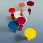Tavolino Rotondo da Salotto in Lamiera Colorato di Design Moderno - Cocktail Viadurini
