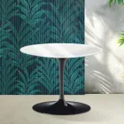 Tavolino Rotondo Tulip Saarinen H 41 cm in Ceramica Florim Bianco Lucido - Scarlet Viadurini
