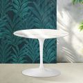 Tavolino Rotondo Tulip Saarinen H 41 cm in Ceramica Florim Statuario Lucido - Scarlet
