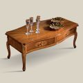 Tavolino Salotto in Legno Intarsiato con 2 Cassetti Made in Italy - Katerine