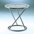 Tavolino Salotto in Vetro Temperato con Base in Acciaio Made in Italy - Pegaso