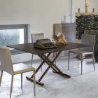 Tavolino Salotto Trasformabile in Metallo e Legno Made in Italy - Veneris Viadurini