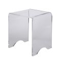 Tavolino Sgabello Cristallo Acrilico Trasparente Minimale Italiano - Plarco