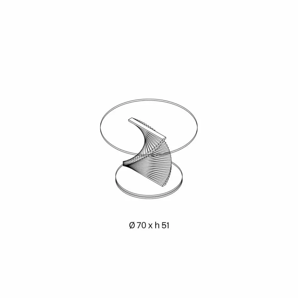 Tavolino Soggiorno in Vetro Trasparente a Spirale e Base Rotante - Spirulo Viadurini