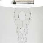 Tavolino tondo bianco diametro 50cm design moderno Janis,made in Italy Viadurini
