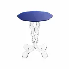 Tavolino tondo blu diametro 36 cm design moderno Janis, made in Italy Viadurini