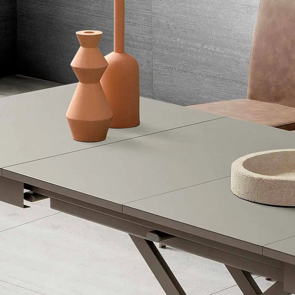 Tavolino Trasformabile da Salotto in Fenix e Metallo Made in Italy - Chiano Viadurini