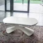 Tavolino Trasformabile in Tavolo da Salotto in Metallo e Vetro - Giordano Viadurini