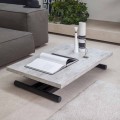 Tavolino Trasformabile Moderno Metallo Grafite e Piano in Legno - Sistocle