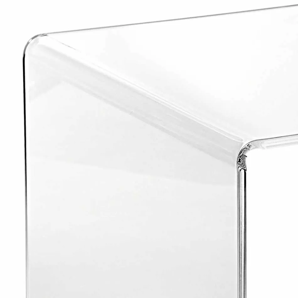 Tavolino trasparente design moderno 40x40cm Terry Small, made in Italy Viadurini