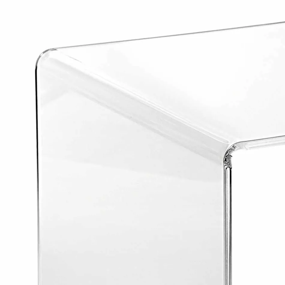 Tavolino trasparente design moderno 50x50cm Terry Big, made in Italy Viadurini