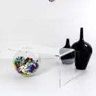 Tavolino trasparente design moderno L90xH40xP48 cm Bolly,made in Italy Viadurini