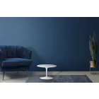 Tavolino Tulip Eero Saarinen H 39 con Piano in Laminato Liquido Bianco Made in Italy - Scarlet Viadurini