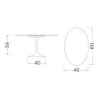 Tavolino Tulip Eero Saarinen H 39 Ovale in Marmo Caracatta Oro Realizzato in Italia Viadurini