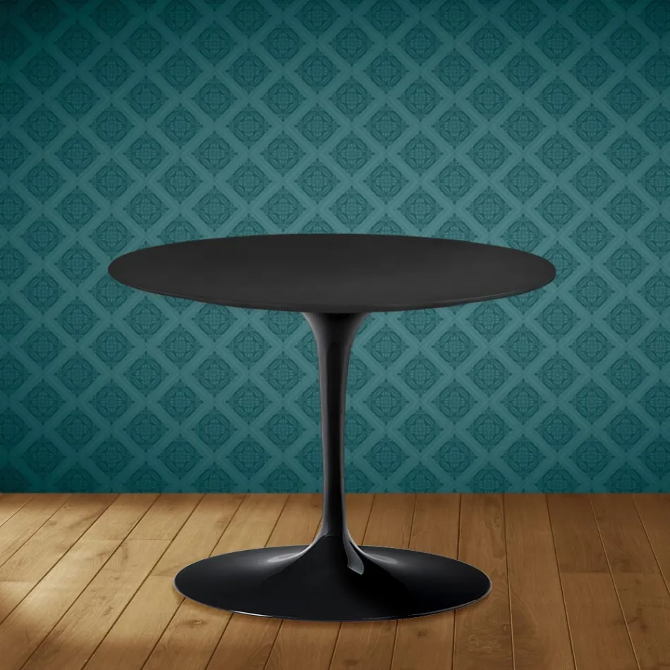 Tavolino Tulip Eero Saarinen H 41 in Ceramica Domoos Made in Italy - Scarlet Viadurini
