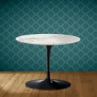 Tavolino Tulip Eero Saarinen H 41 in Ceramica Lucid Made in Italy - Scarlet Viadurini