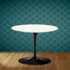 Tavolino Tulip Eero Saarinen H 41 in Ceramica Moonè Made in Italy - Scarlet Viadurini