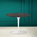 Tavolino Tulip Eero Saarinen H 41 in Ceramica Noir Desire Made in Italy - Scarlet Viadurini