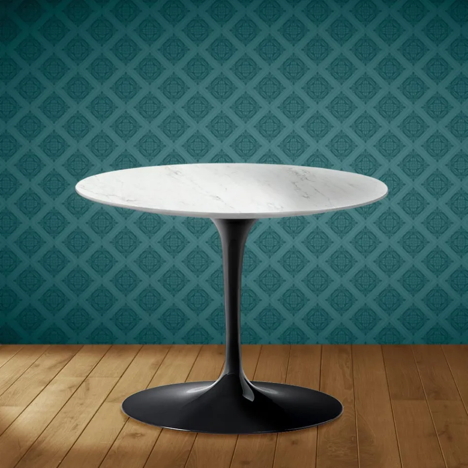 Tavolino Tulip Eero Saarinen H 41 in Ceramica Salina Made in Italy - Scarlet Viadurini