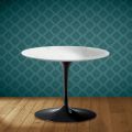 Tavolino Tulip Eero Saarinen H 41 in Ceramica Salina Made in Italy - Scarlet