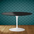 Tavolino Tulip Eero Saarinen H 41 Ovale in Ceramica Somnia Made in Italy - Scarlet