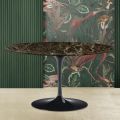 Tavolino Tulip Eero Saarinen H 41 Ovale in Marmo Emperador Dark Made in Italia - Scarlet
