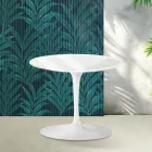 Tavolino Tulip Saarinen H 39 cm in Ceramica Florim Bianco Lucido - Scarlet Viadurini
