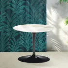 Tavolino Tulip Saarinen H 39 cm in Ceramica Florim Calacatta Gold Lucido - Scarlet Viadurini