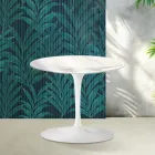 Tavolino Tulip Saarinen H 39 cm in Ceramica Florim Statuario Lucido - Scarlet Viadurini