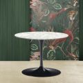 Tavolino Tulip Saarinen H 39 Ovale con Piano in Marmo di Carrara Made in Italy - Scarlet