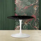 Tavolino Tulip Saarinen H 39 Ovale in Marmo Nero MArquinia Realizzato in Italia Viadurini