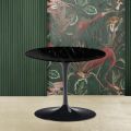 Tavolino Tulip Saarinen H 39 Rotondo in Marmo Nero Marquinia Made in Italy - Scarlet