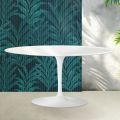 Tavolino Tulip Saarinen H 41 cm in Ceramica Florim Bianco Lucido - Scarlet